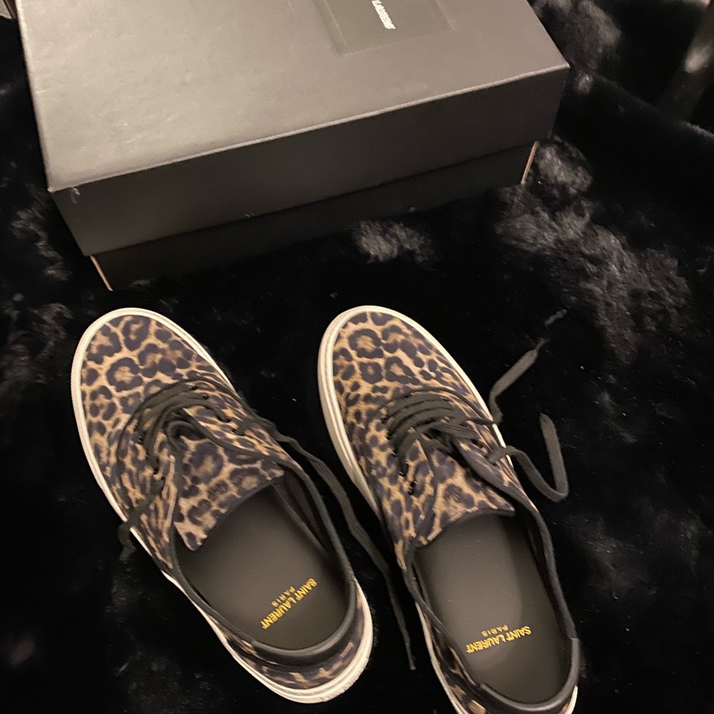 Saint Laurent Venice leopard-print sneakers - Picture 2 of 4